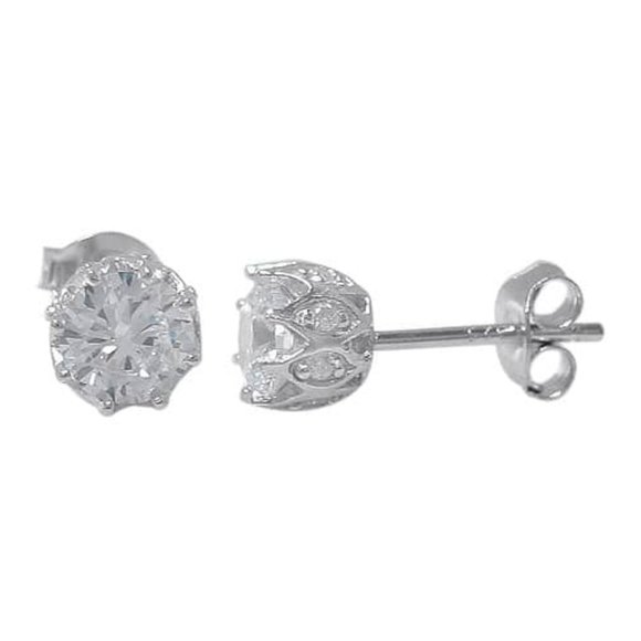 Sterling Silver CZ Studs - Picture 1 of 3